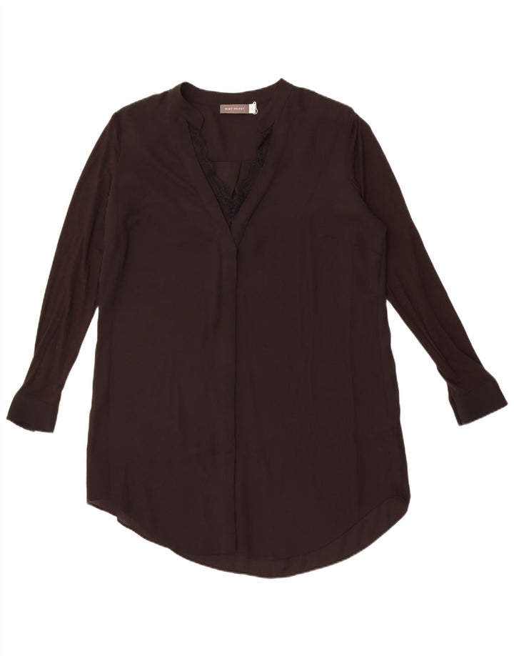 MINT VELVET Rochie tunică cu mânecă lungă pentru femei UK 14 Poliester negru mare