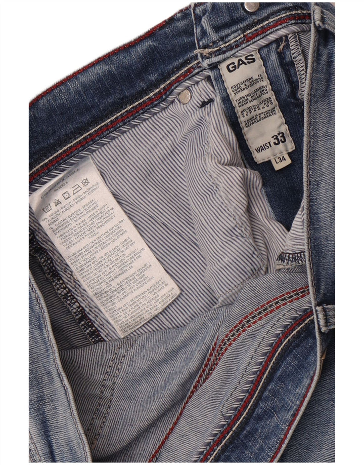 Gas Mens Anders Slim Jeans W33 L30 Blue Bumbac