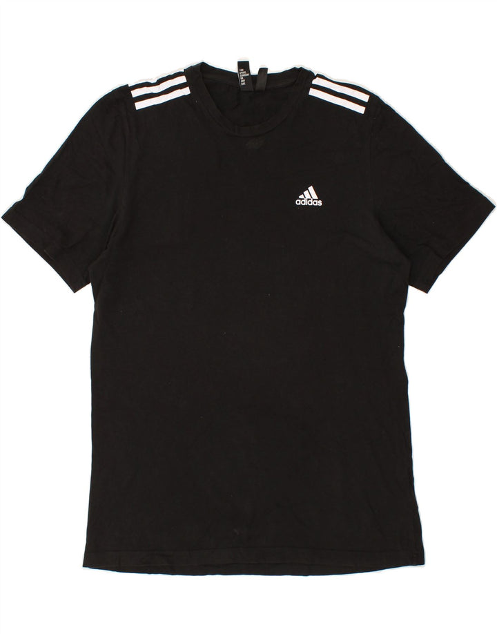 ADIDAS Mens T-Shirt Top Medium Black Cotton | Vintage Adidas | Thrift | Second-Hand Adidas | Used Clothing | Messina Hembry 