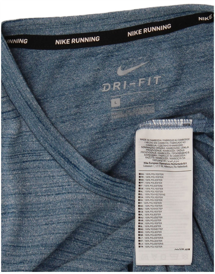 Tricou Nike pentru bărbați Dri Fit Top mare, albastru, poliester cu pături