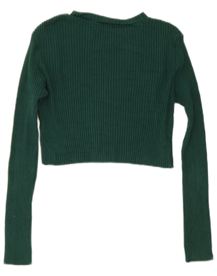 Crop Top pentru femei Zara cu mânecă lungă UK 14 mare verde