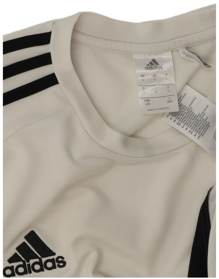 Tricou Adidas Climalite pentru bărbați Top mare, alb, poliester color bloc