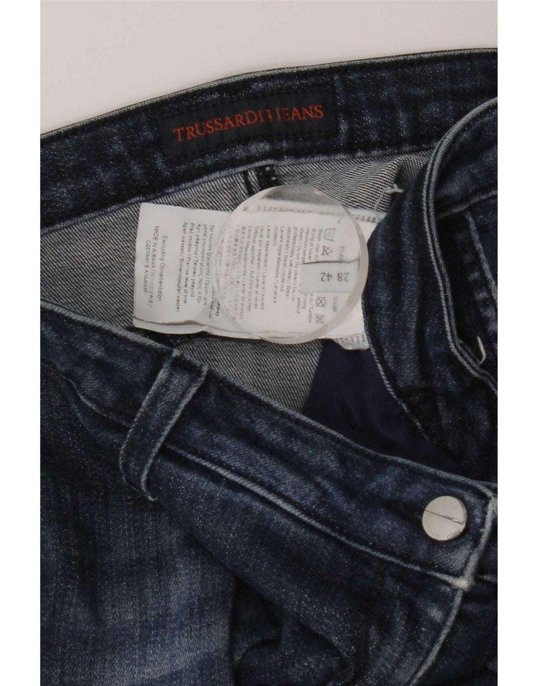 Trussardi blugi subțiri pentru femei W28 L28 bumbac albastru