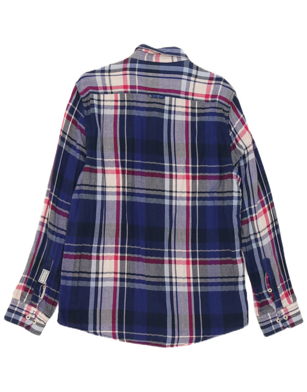 Crew Clothing Cămașă de flanel pentru bărbați, XL, albastru, cu carouri