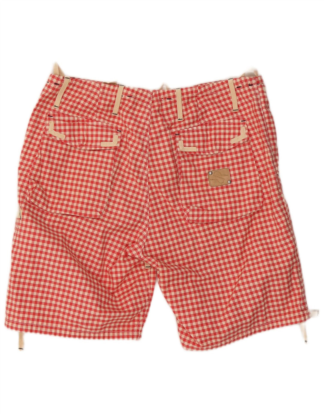 Pantaloni scurti cargo vintage pentru bărbați W34 mare, roșu, din bumbac