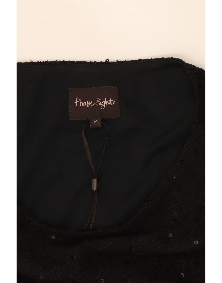 PHASE EIGHT Womens Sleeveless Bodycon Dress UK 14 Medium Black Polyester Vintage Phase Eight and Second-Hand Phase Eight from Messina Hembry 
