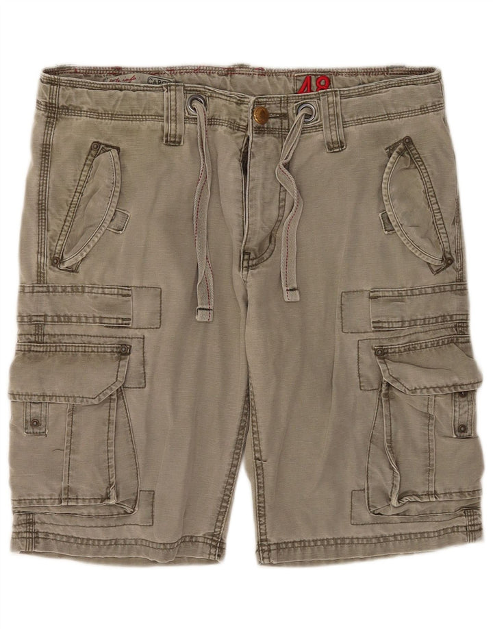 Pantaloni scurti cargo vintage pentru bărbați IT 48 Medium W32 Kaki Bumbac