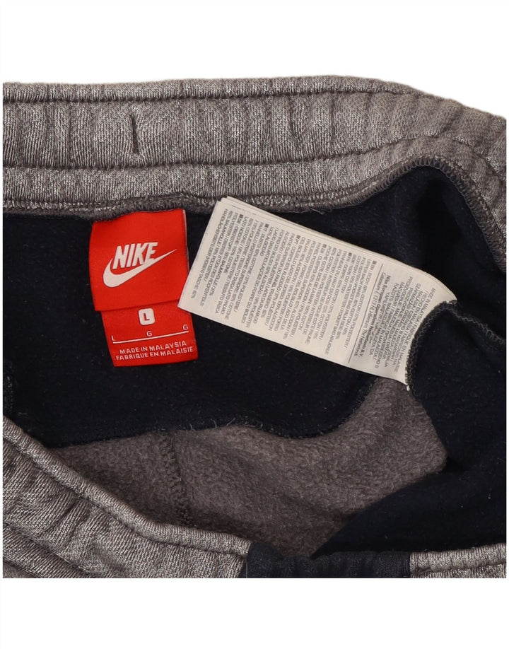Pantaloni scurți sport Nike pentru bărbați, mari, gri din bumbac color bloc