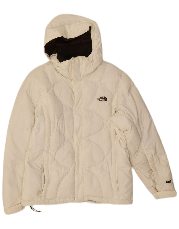 Jachetă căptușită cu glugă The North Face pentru femei UK 14 Medium White Nylon