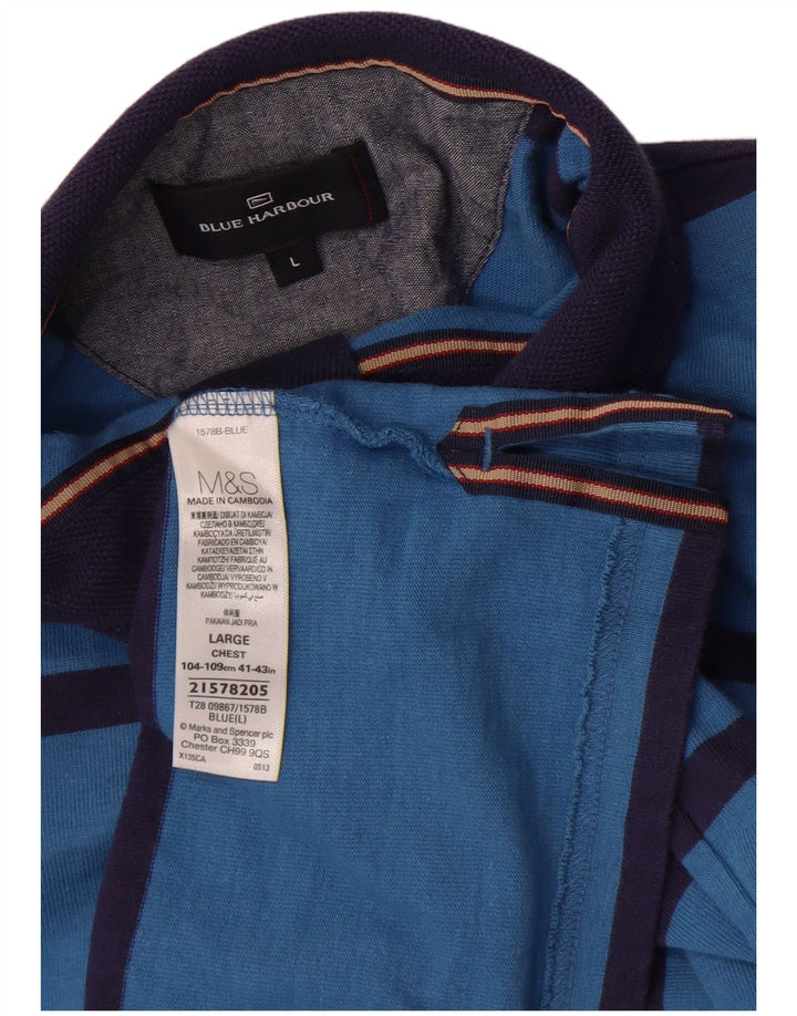 Pulover pentru bărbați Marks & Spencer Blue Harbour, mare, cu dungi albastre