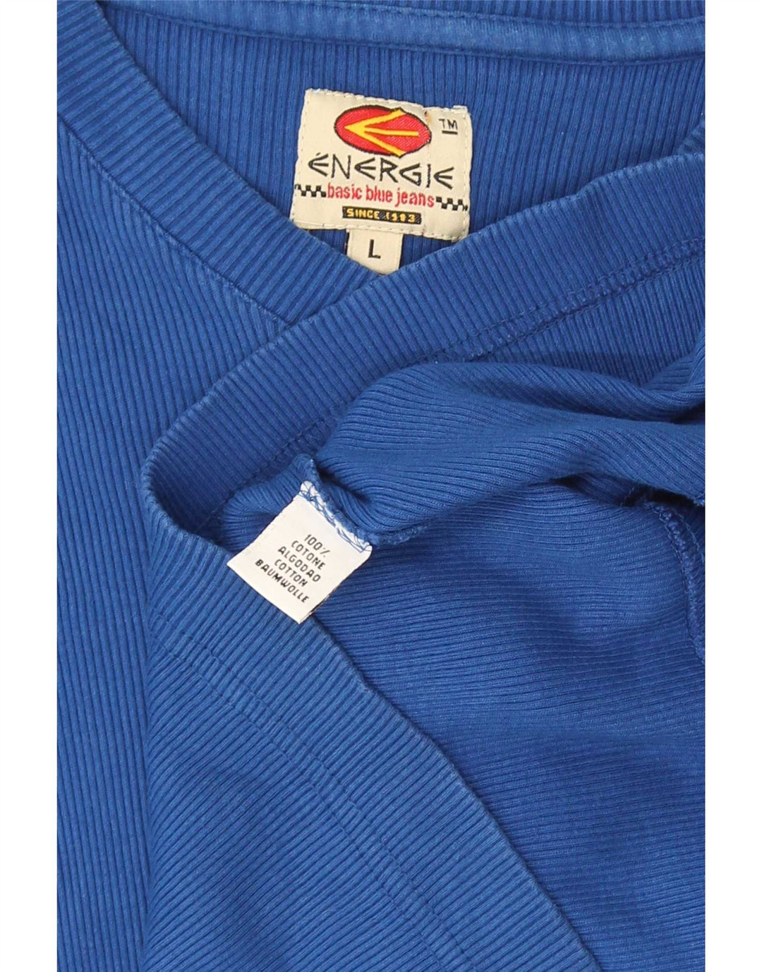 Tricou pentru femei Energie Top mare din bumbac albastru