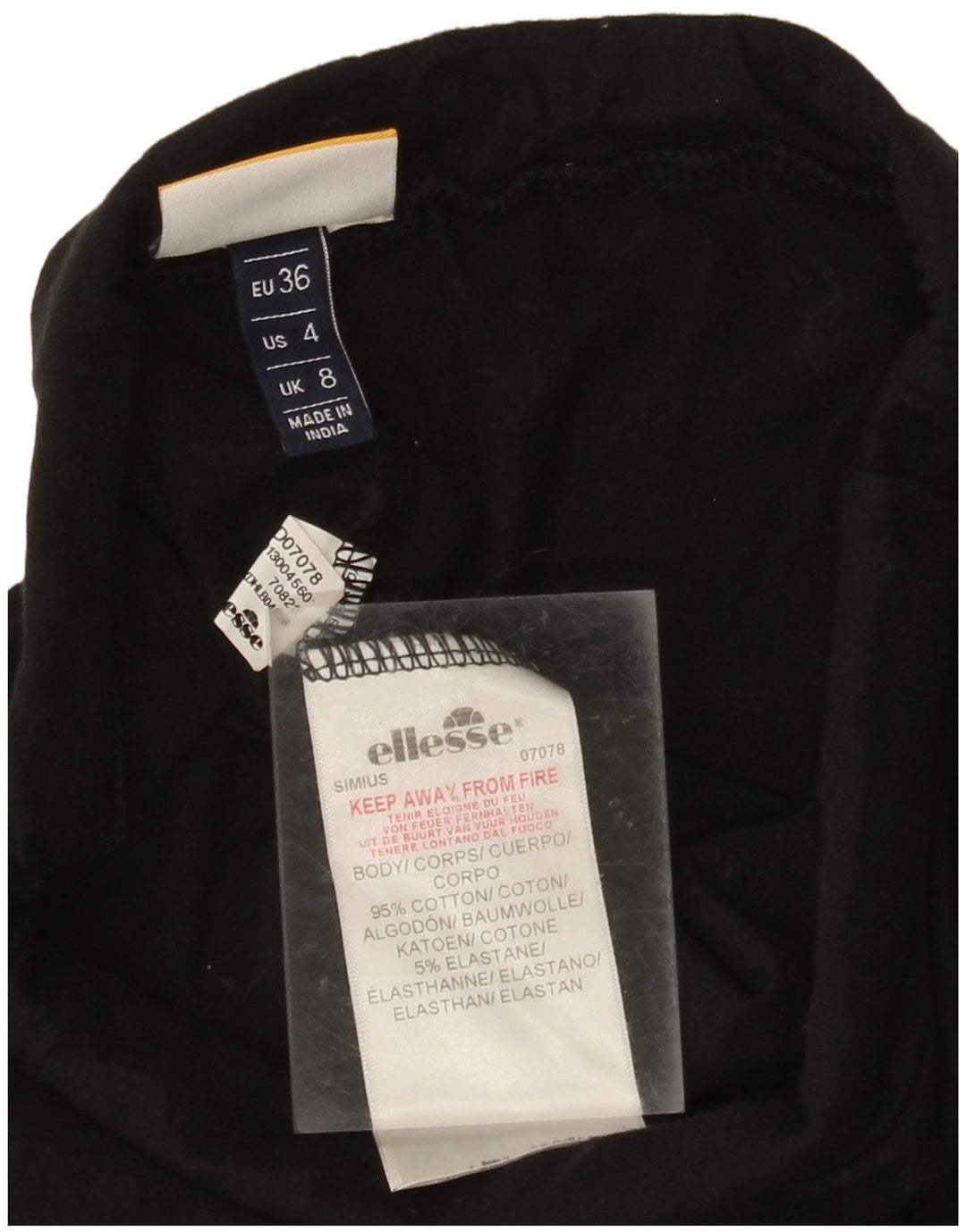 Leggings cu grafic pentru femei ELLESSE UK 8 Smal Black Colorblock Bumbac