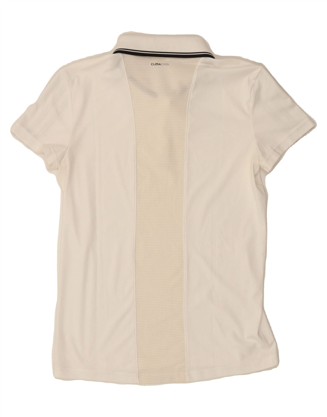 ADIDAS Womens Polo Shirt UK 14 Medium White Polyester Vintage Adidas and Second-Hand Adidas from Messina Hembry 