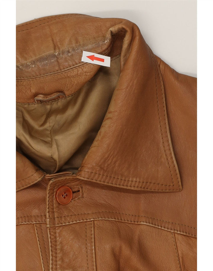 Geacă de piele vintage pentru bărbați IT 54 2XL maro