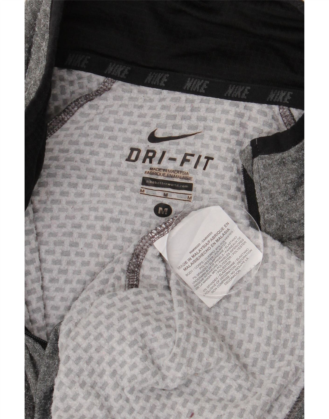 Top de trening pentru bărbați Dri Fit, cu fermoar și gât, color block, gri mediu