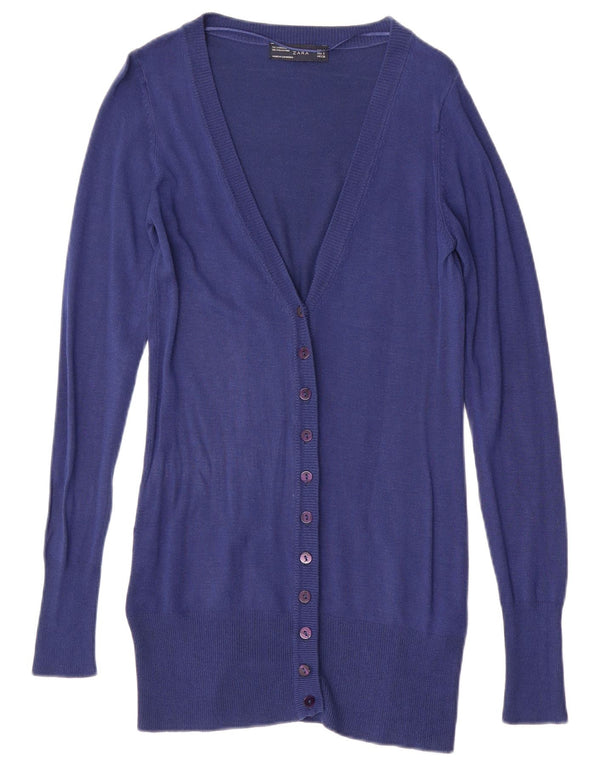 Pulover cardigan pentru femei ZARA UK 10 mic, bleumarin, viscoză