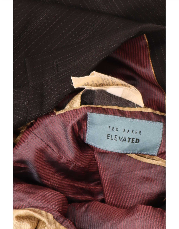 Jachetă pentru bărbați Ted Baker, cu 2 nasturi, UK 38, lână nouă cu dungi negre medii