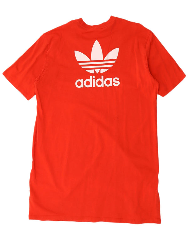 Rochie tricou supradimensionată pentru femei Adidas UK 20 2XL Bumbac roșu