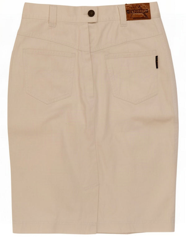 Fusta creion pentru femei Explorer din denim UK 12 Medium W28 Bumbac alb