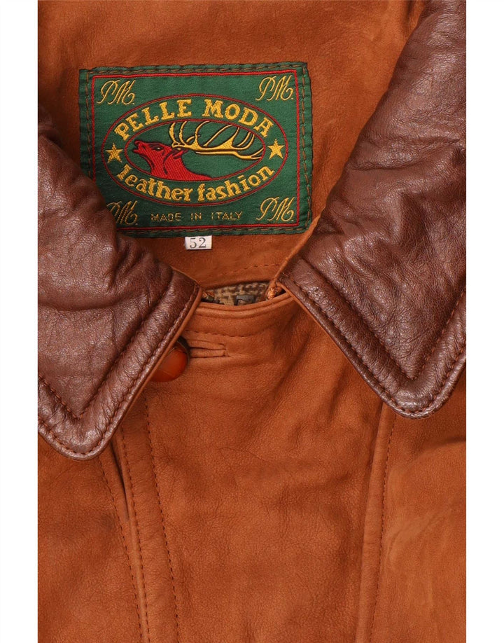 Jachetă din piele pentru bărbați Pelle Moda IT 52 XL maro