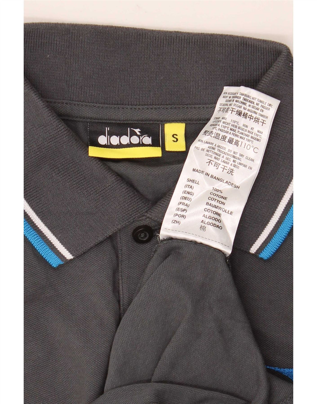 Tricou polo pentru bărbați Diadora, bumbac cu dungi gri mici