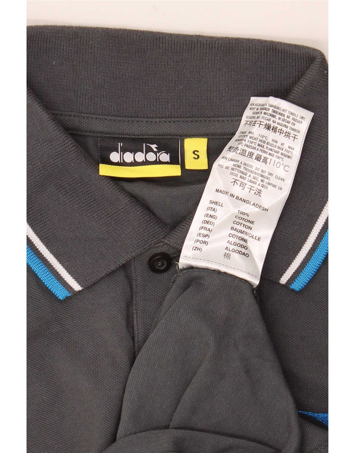Tricou polo pentru bărbați Diadora, bumbac cu dungi gri mici