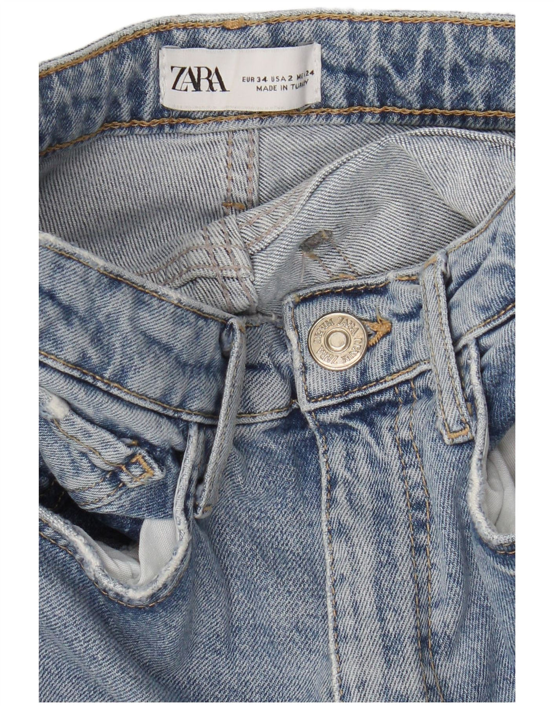 Blugi slim dama ZARA EU 34 2XS W24 L27 Albastru