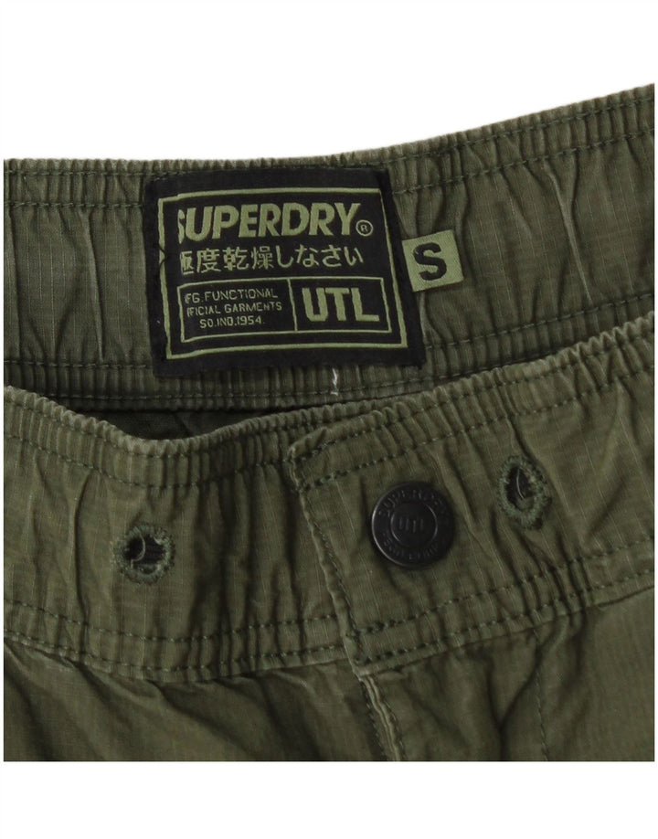 Pantaloni scurti cargo Superdry pentru bărbați, mici W30, bumbac verde