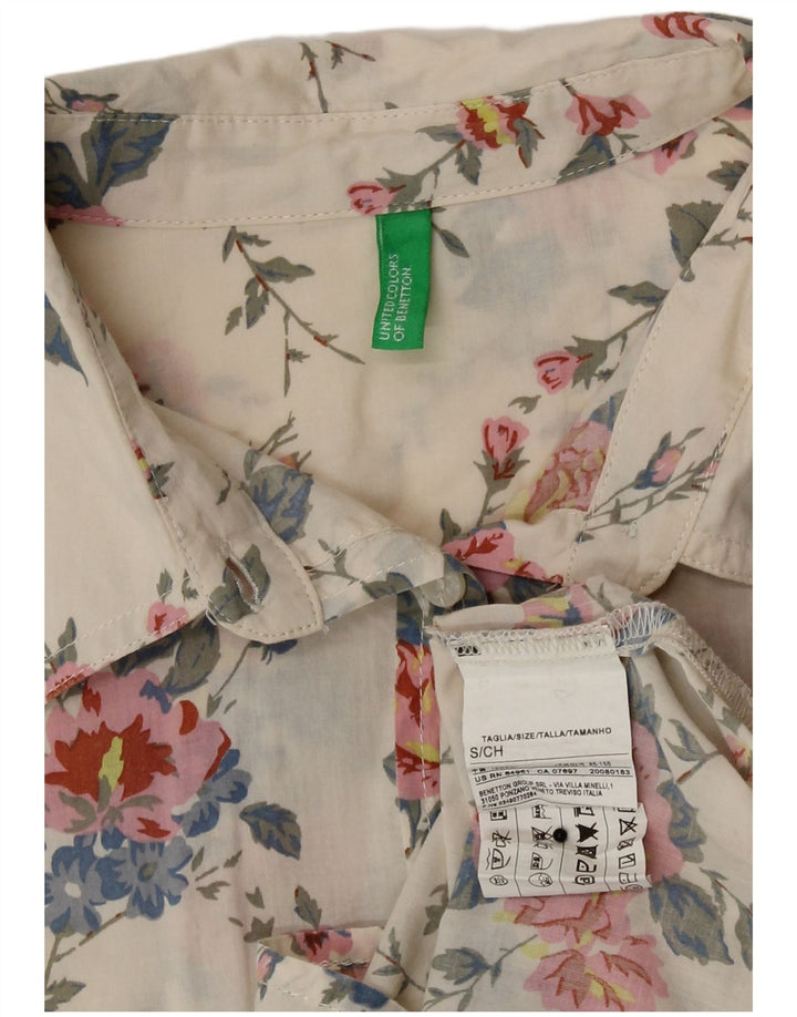 Cămașă Benetton pentru femei UK 10 Small Off White Floral