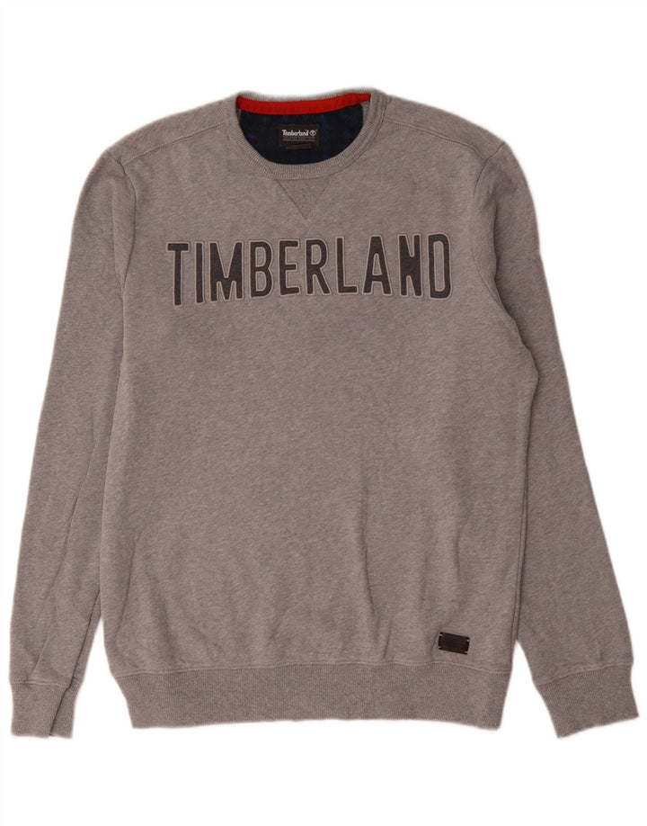 Hanorac grafic pentru bărbați Timberland Jumper mic, gri, bumbac