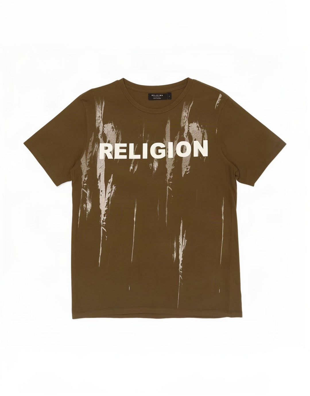 Tricou cu grafică pentru bărbați Religion Top mic din bumbac kaki