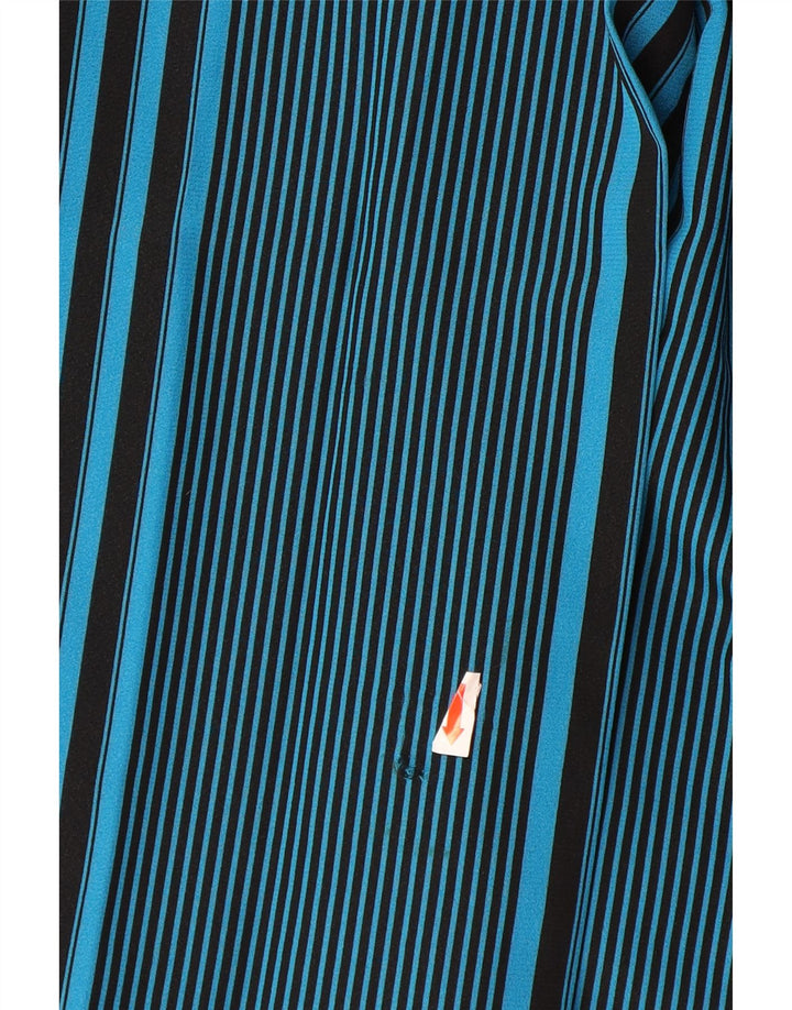 Fusta plisată pentru femei VINTAGE IT 44 Medium W32 Poliester cu dungi albastre