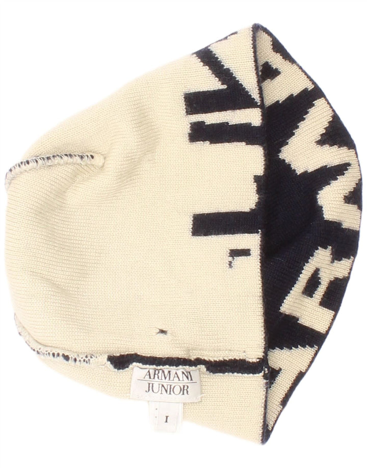 Băieți Armani Junior tricot grafic pălărie tip tricot, mărime, albastru marin, color block