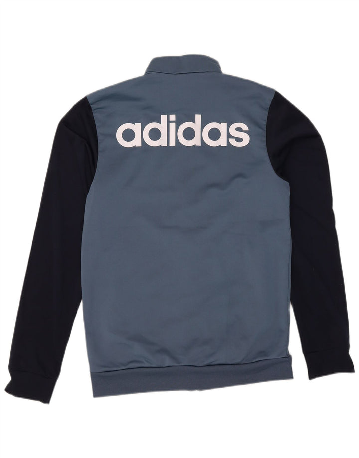 Jachetă de top pentru trening grafic Adidas pentru bărbați, albastru, poliester color bloc