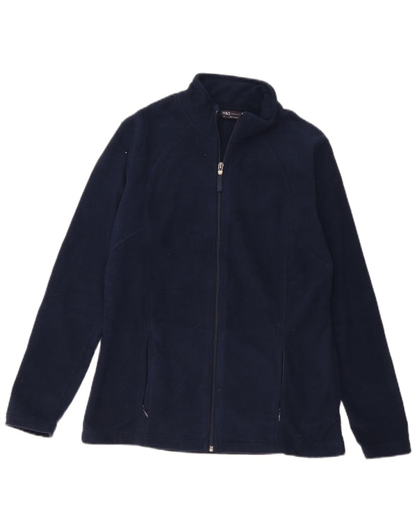 MARKS & SPENCER Jachetă fleece pentru femei UK 12 Medium Bleumarin Poliester