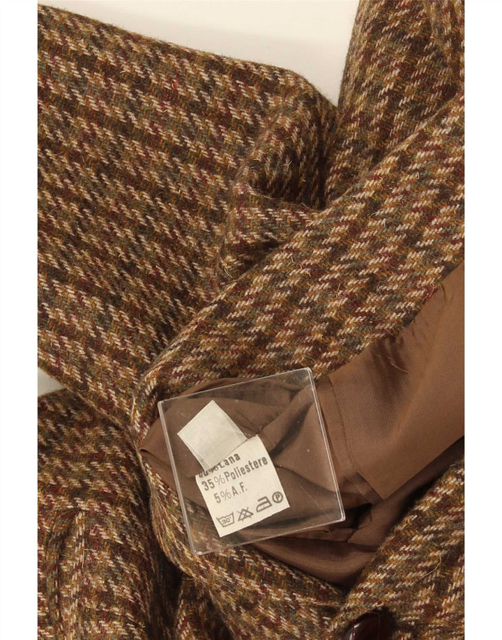 Jachetă vintage pentru bărbați cu 2 nasturi IT 52 XL Lână maro cu picior de gală