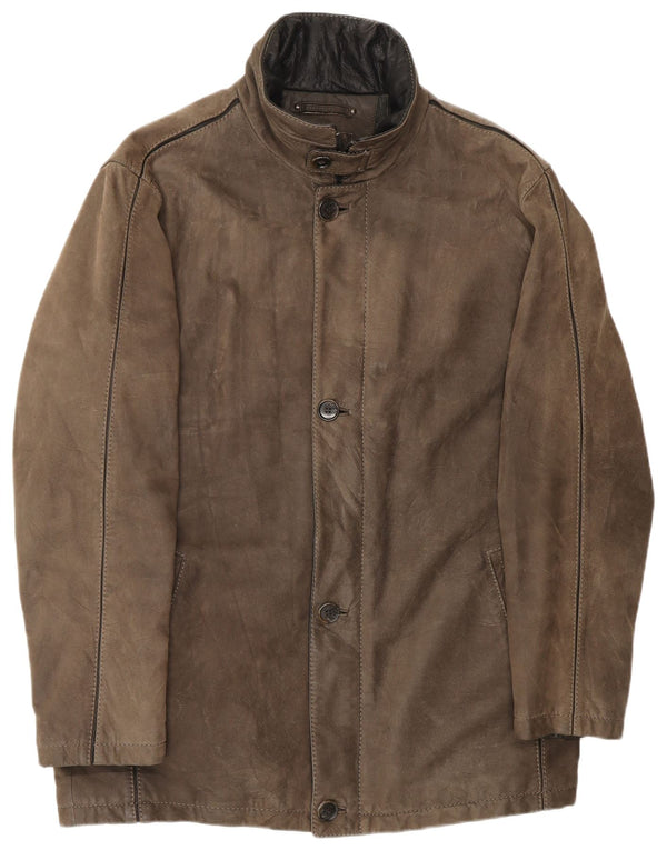 Palton din piele pentru bărbați Milestone IT 52 XL din piele maro