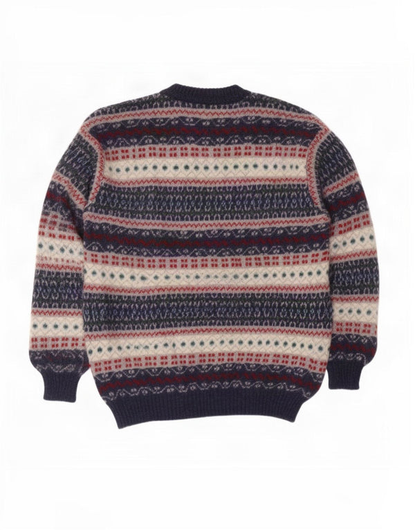 Pulover Sisley pentru bărbați cu gâtul turnat, mare, bleumarin, Fair Isle