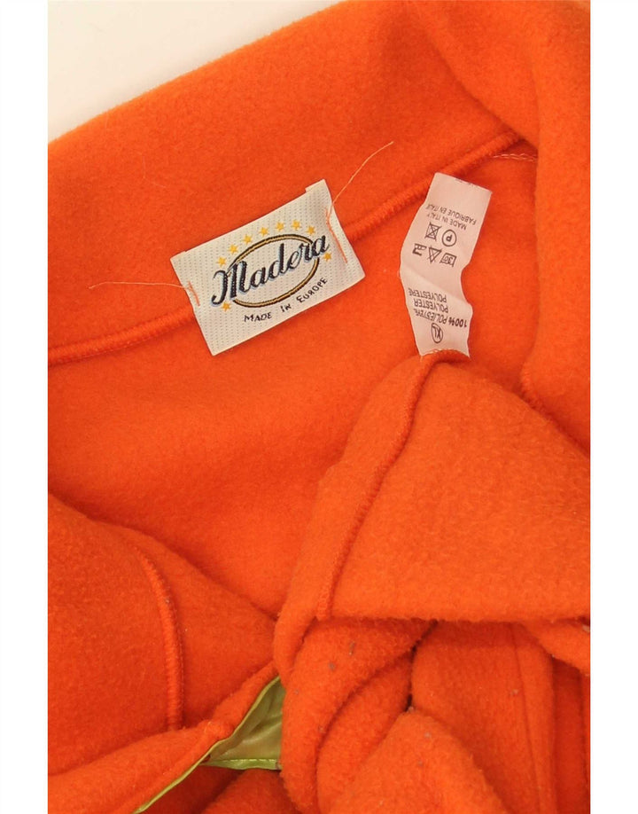 Pulover vintage pentru bărbați, cu gât cu nasturi, XL, poliester portocaliu