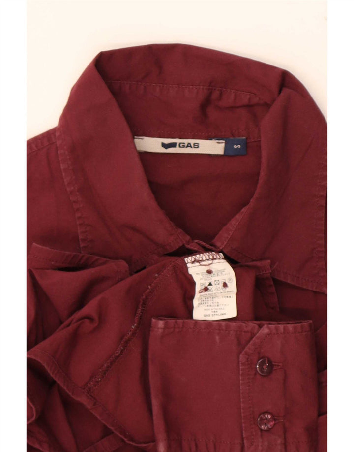 Cămașă Gas Womens UK 10 Small Maroon Bumbac