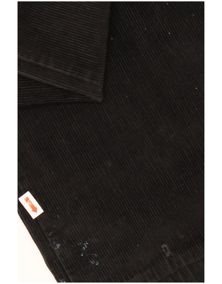 CONTE OF FLORENCE Pantaloni tăiați din velur pentru bărbați IT 50 Large W34 L25 Negru