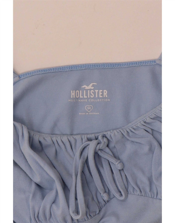 Hollister Crop Cami Top pentru femei UK 12 Medium Blue
