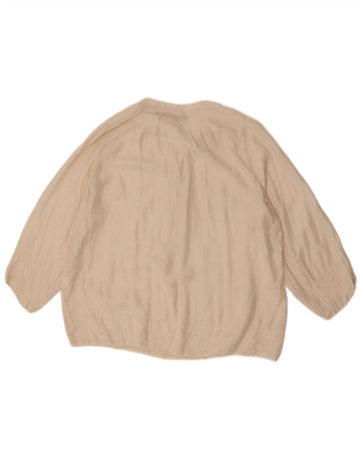 Bluză pentru femei Zara cu mâneci 3/4 UK 14 Medium Off White