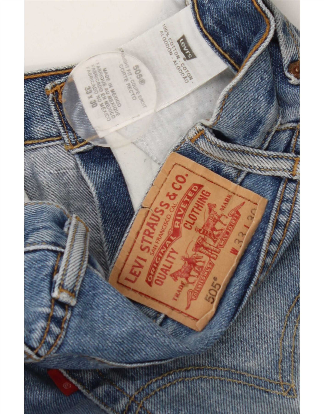 Blugi drepti pentru bărbați Levi's 505 W33 L30 Bumbac albastru