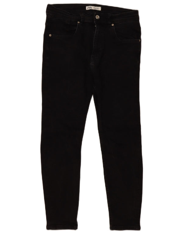 Blugi skinny tăiați pentru bărbați Zara EU 42 Large W32 L24 Negri