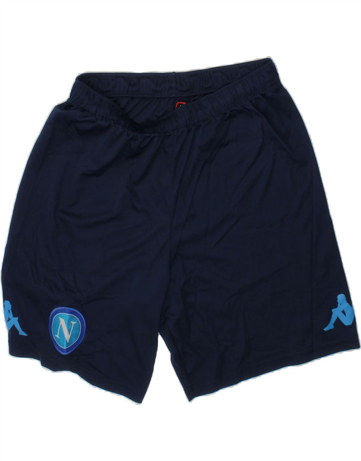 KAPPA Boys Graphic Sport Shorts 13-14 Years Navy Blue Polyester Vintage Kappa and Second-Hand Kappa from Messina Hembry 