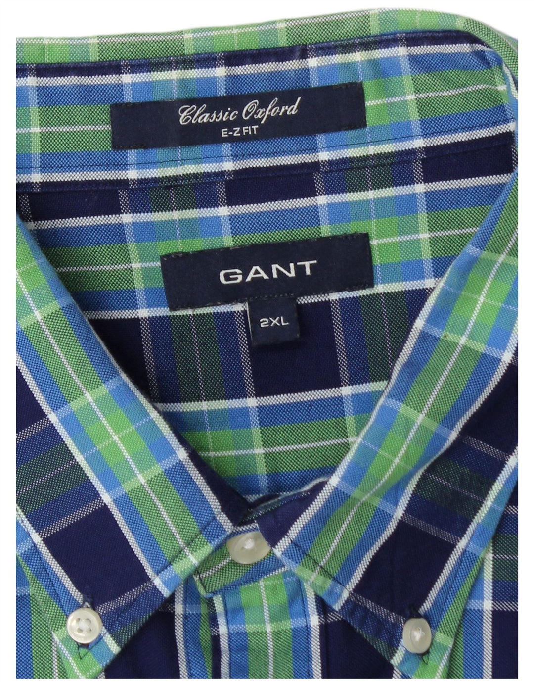 Cămașă GANT pentru bărbați E-Z Fit Classic Fit 2XL, bumbac cu carouri bleumarin