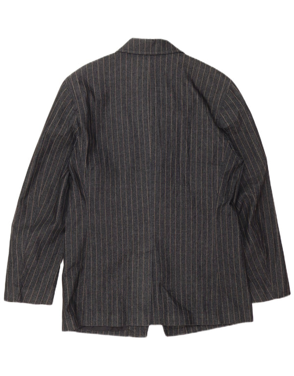 Blazer pentru bărbați Zara UK 38, bumbac cu dungi gri mediu