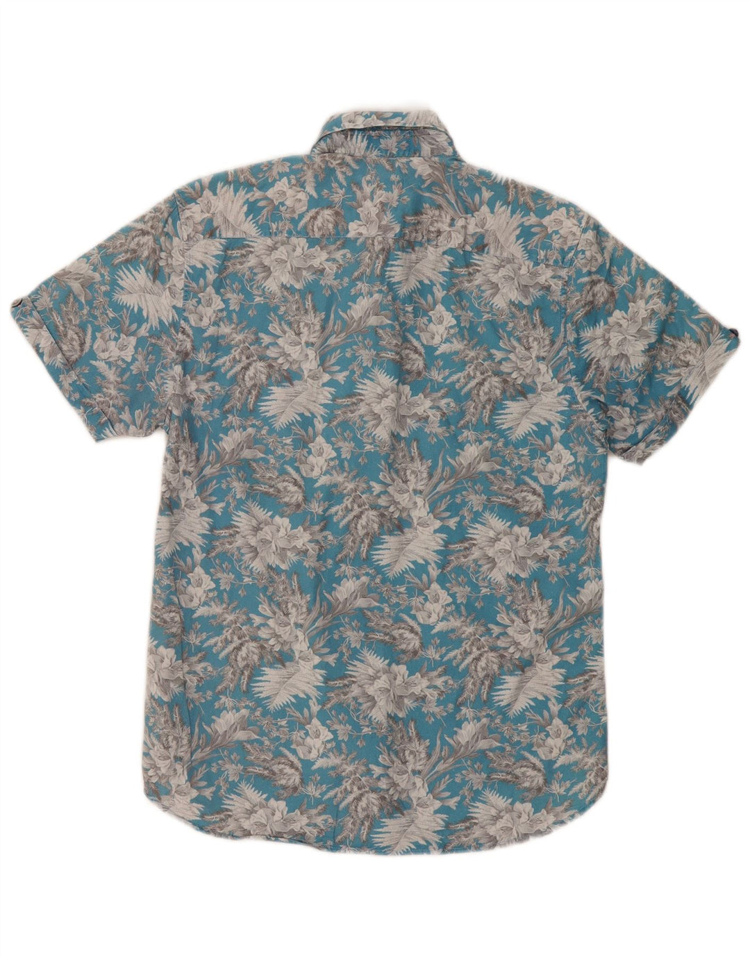 Cămașă pentru bărbați Ted Baker cu mânecă scurtă, mărimea 3, bumbac floral, albastru mediu