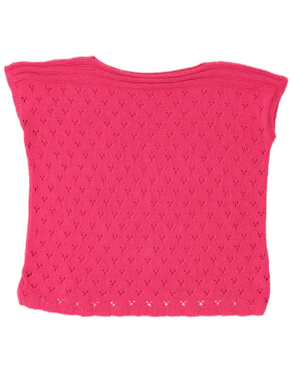 Vintage Womens Vest Tank Top UK 14 Large Pink